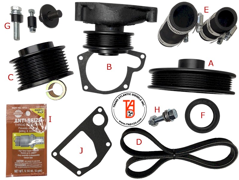 Perkins 4.107 and 4.108 Serpentine Pulley Kit