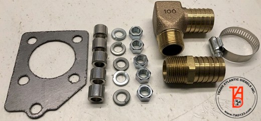 Perkins 4.107 / 4.108 Stainless Steel Exhaust Elbow Connection Kit